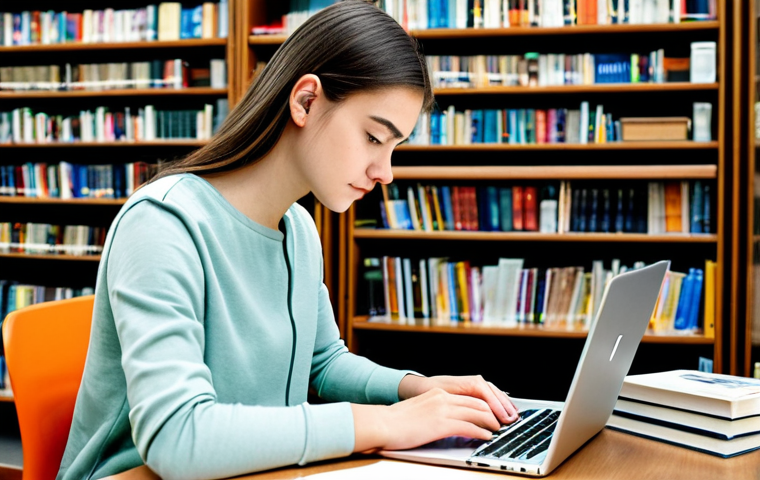 Focused Learning**

"A student fully clothed in casual, modest attire, concentrating on a laptop in a bright, modern library. Books and notebooks are neatly arranged on the desk. The scene is well-lit and inviting. Safe for work, appropriate content, professional, perfect anatomy, natural pose, well-formed hands, proper finger count."

**
