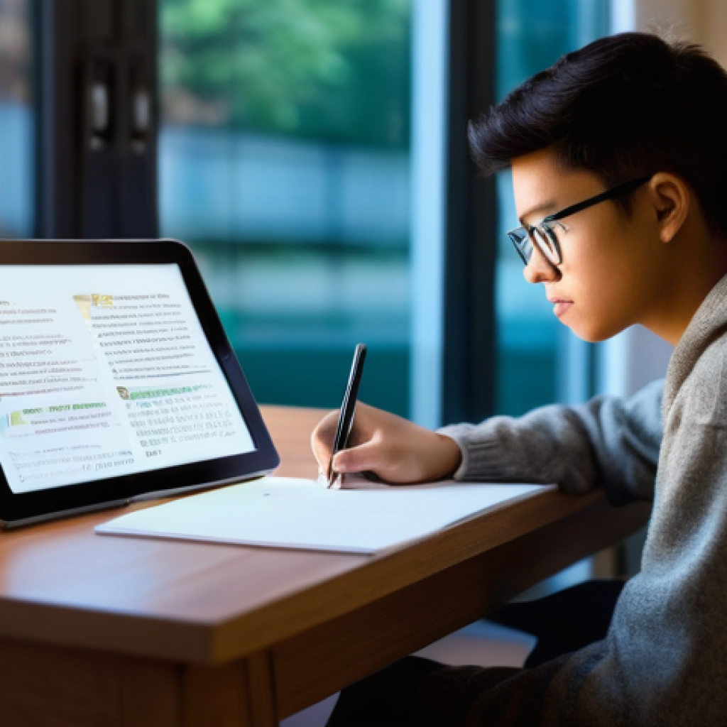 디지털 학습의 데이터 활용 - **Prompt 1: Personalized Learning Journey with AI Coach**
    "A bright, naturally lit scene inside ...