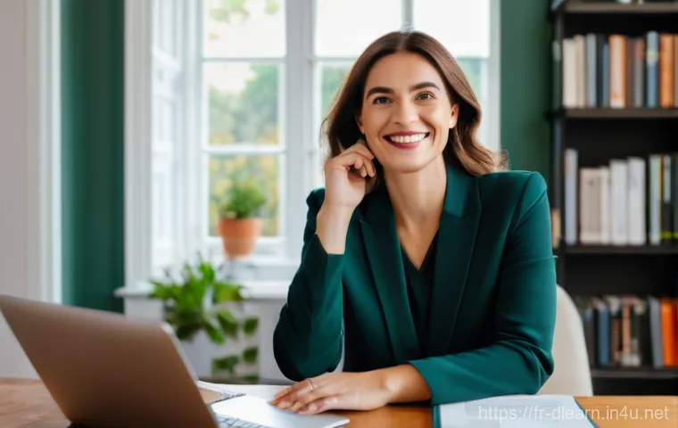 온라인 강의 준비법 - **Prompt: Empowering Educator Connecting with Her Audience**
    "A warm, inviting, and bright image...