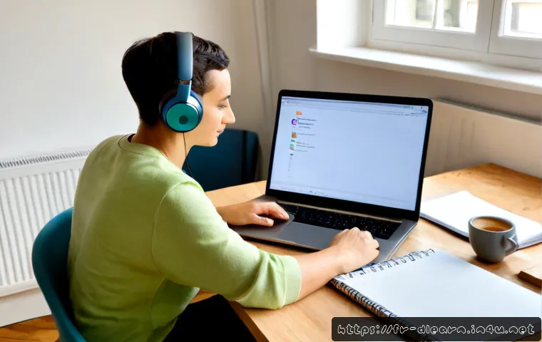 온라인 학습 환경 설계 - Photorealistic home online learning environment in a bright French apartment, focused adult learner ...